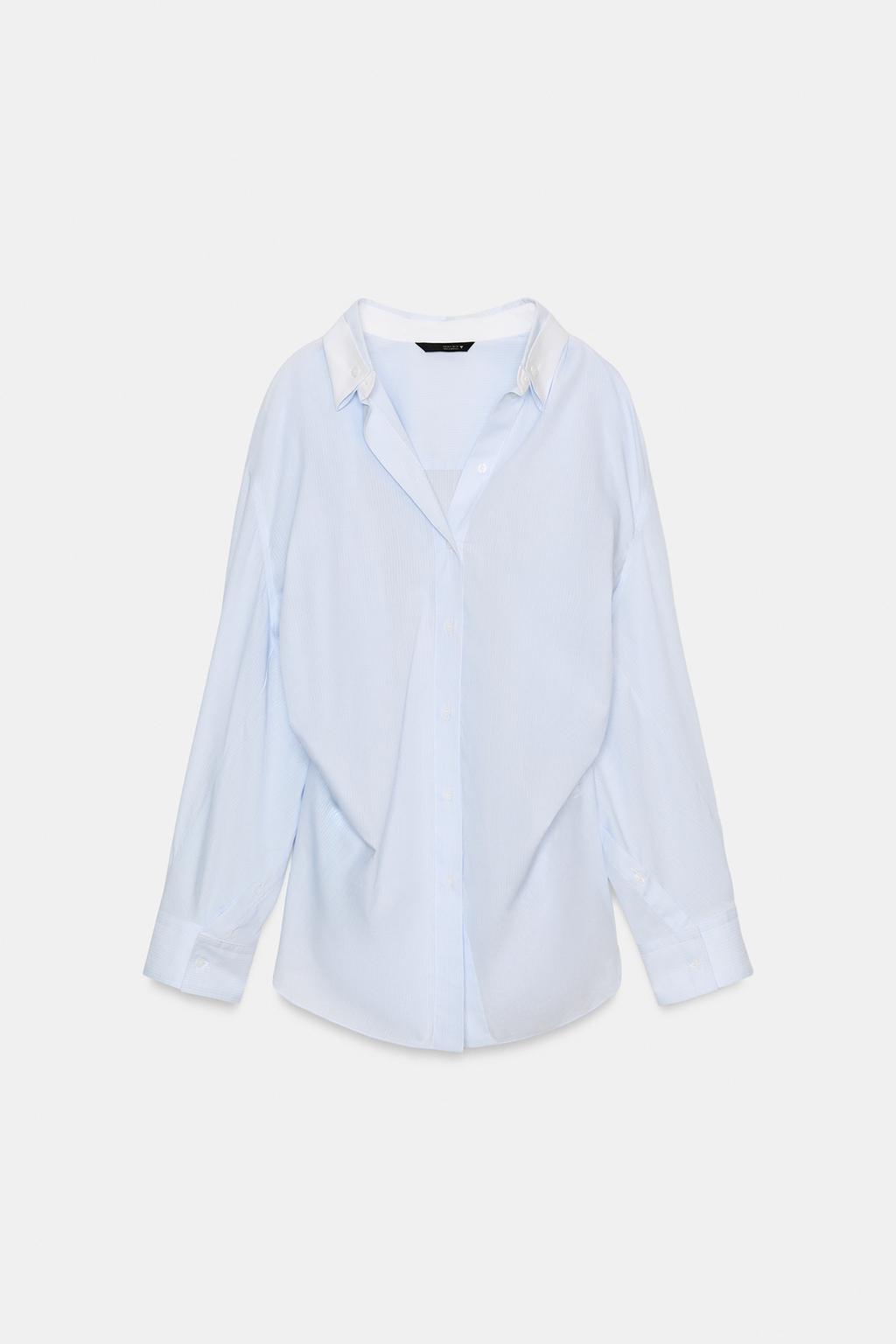 РУБАШКА OVERSIZE В ПОЛОСКУ С РУКАВАМИ «ЛЕТУЧАЯ МЫШЬ»