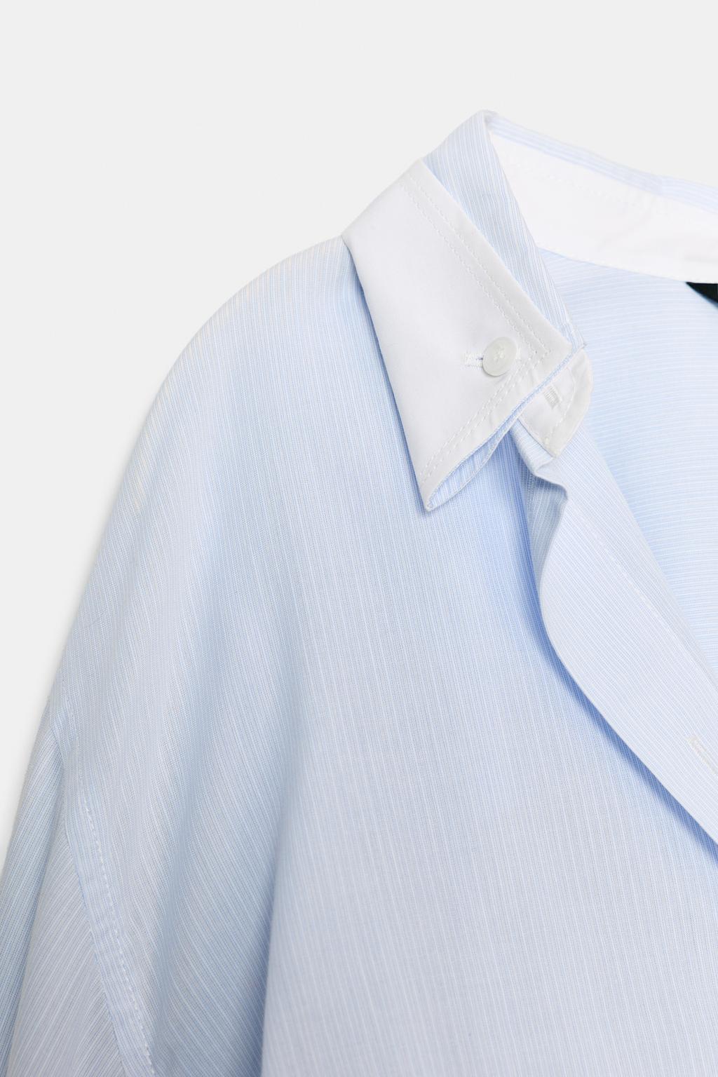 РУБАШКА OVERSIZE В ПОЛОСКУ С РУКАВАМИ «ЛЕТУЧАЯ МЫШЬ»