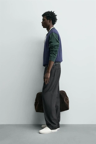 Толстовка с круглым вырезом в стиле колор-блок- Заказать в России