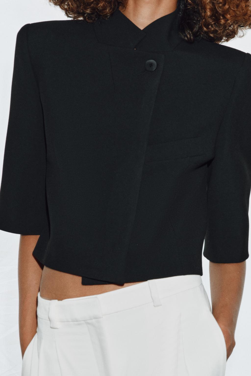 УКОРОЧЕННЫЙ БЛЕЙЗЕР С КОРОТКИМИ РУКАВАМИ — ZW COLLECTION