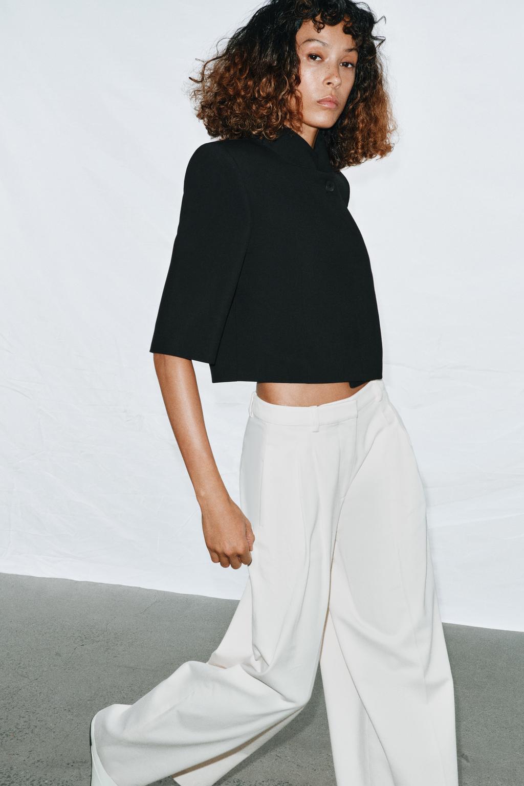 УКОРОЧЕННЫЙ БЛЕЙЗЕР С КОРОТКИМИ РУКАВАМИ — ZW COLLECTION