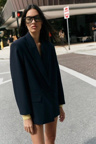 Двубортный блейзер оверсайз- Заказать в России