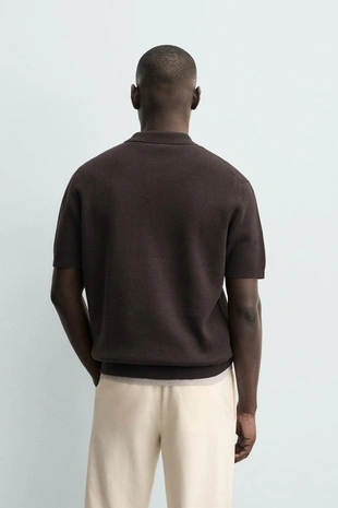 Поло из трикотажа с молнией