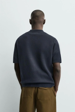 Поло из трикотажного полотна с молнией