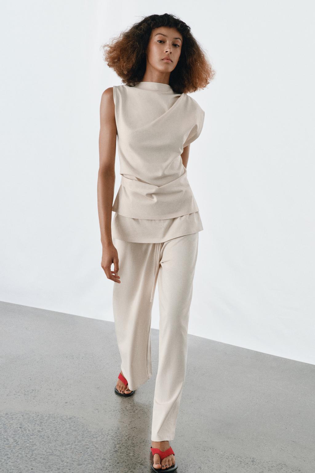 БРЮКИ ИЗ ПЛОТНОГО ХЛОПКА С ПОЯСОМ-КУШАКОМ