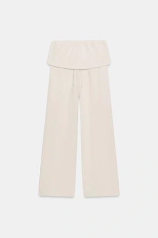 Брюки из плотного хлопка с поясом-кушаком- Заказать в России