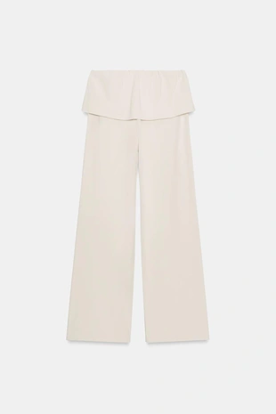 Брюки из плотного хлопка с поясом-кушаком- Заказать в России