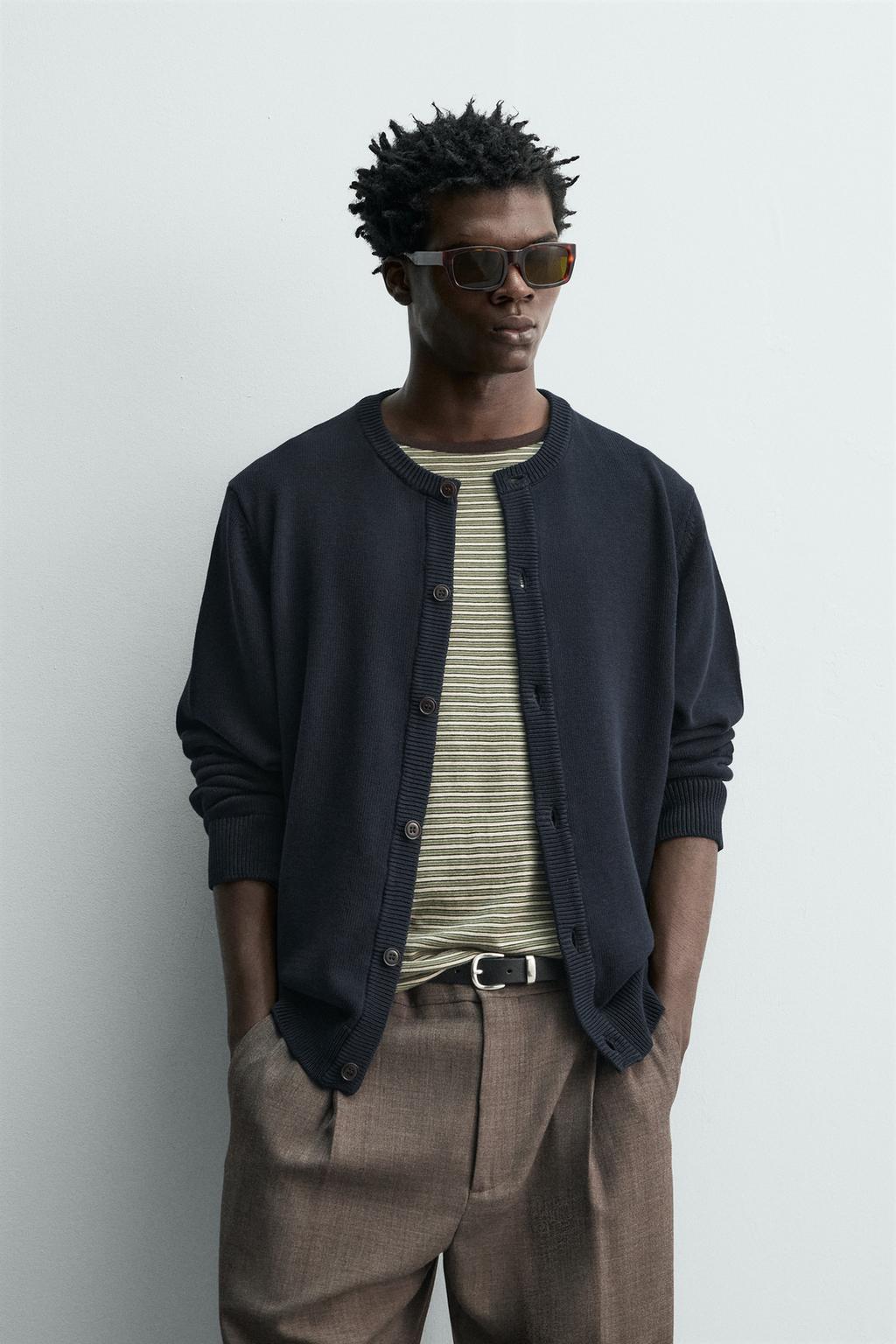 КАРДИГАН ИЗ ХЛОПКА КЛАССИЧЕСКОГО КРОЯ