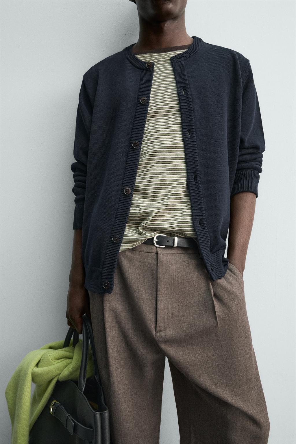 КАРДИГАН ИЗ ХЛОПКА КЛАССИЧЕСКОГО КРОЯ