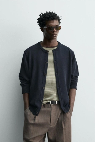 Кардиган из хлопка классического кроя- Заказать в России