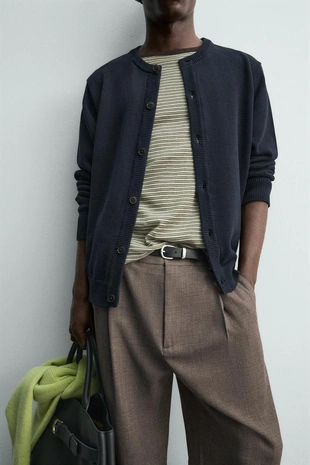 Кардиган из хлопка классического кроя- Заказать в России