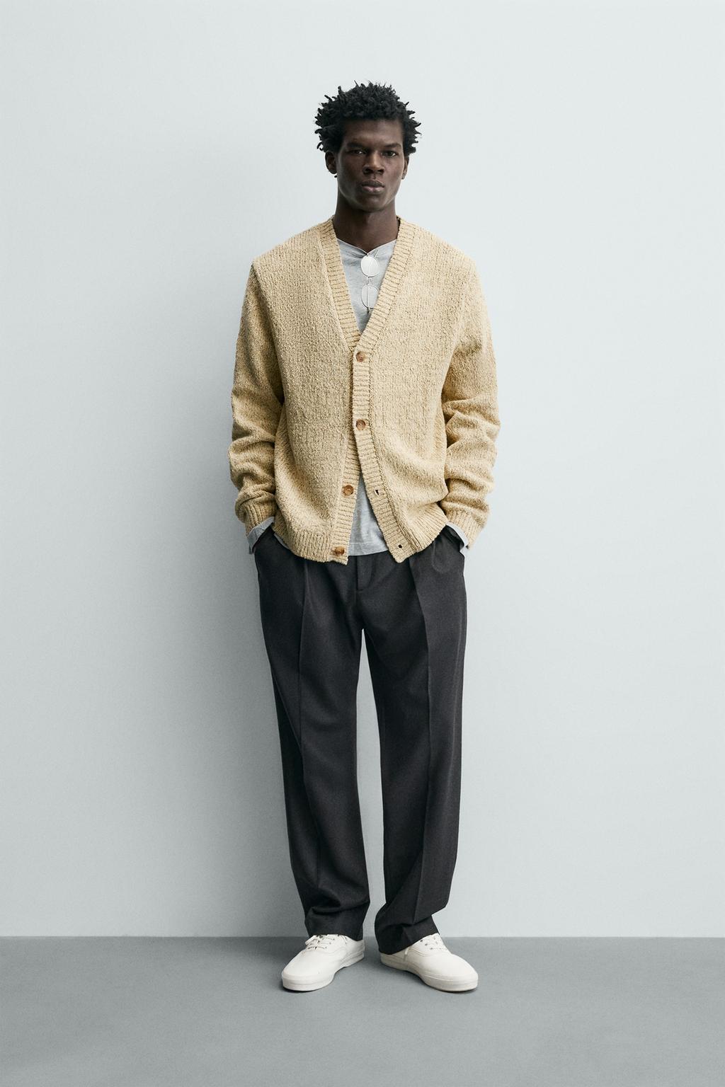 КАРДИГАН С РЕЛЬЕФНЫМ УЗОРОМ ИЗ НИТИ ТОРЗАЛ