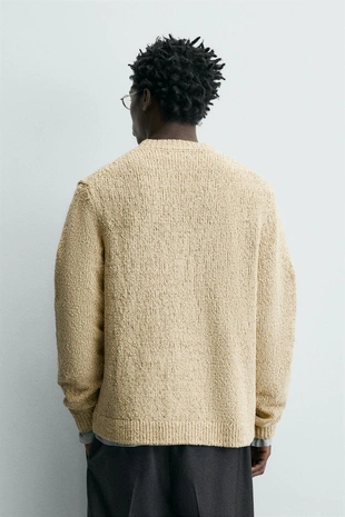 Кардиган с рельефным узором из нити торзал- Заказать в России