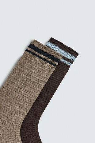 Носки с вафельной структурой, набор из 2 штук- Заказать в России