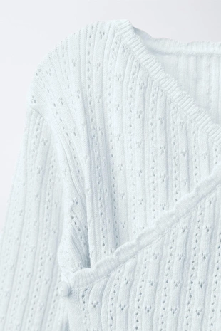 Джемпер в рубчик ажурной вязки- Заказать в России