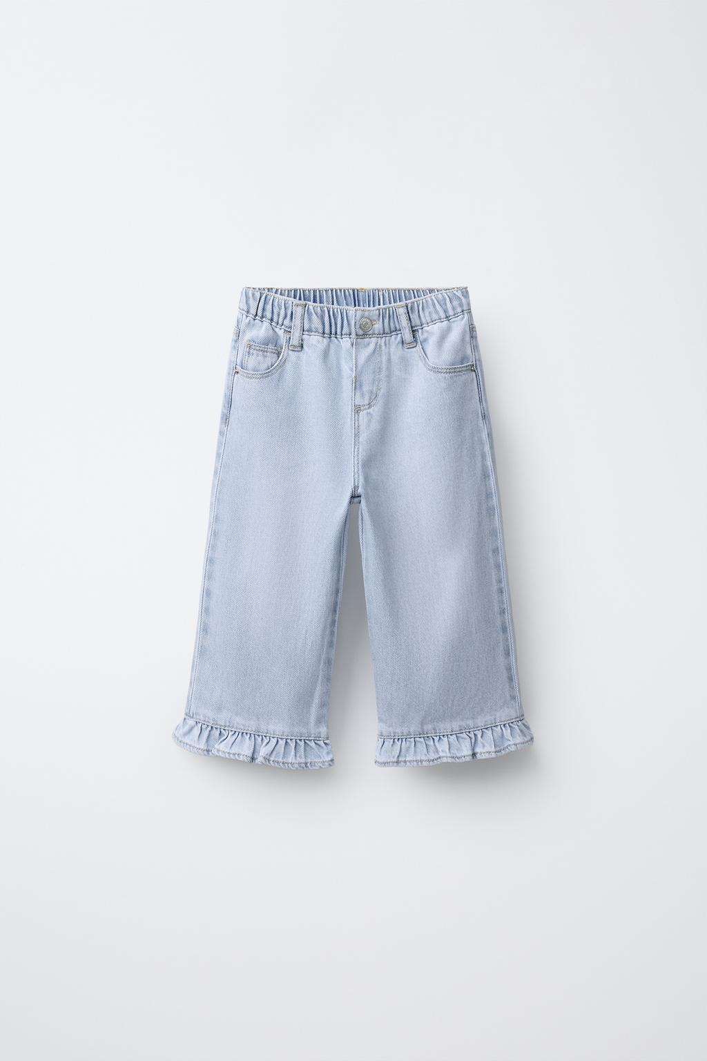 ДЖИНСЫ-КЮЛОТЫ С ВОЛАНАМИ