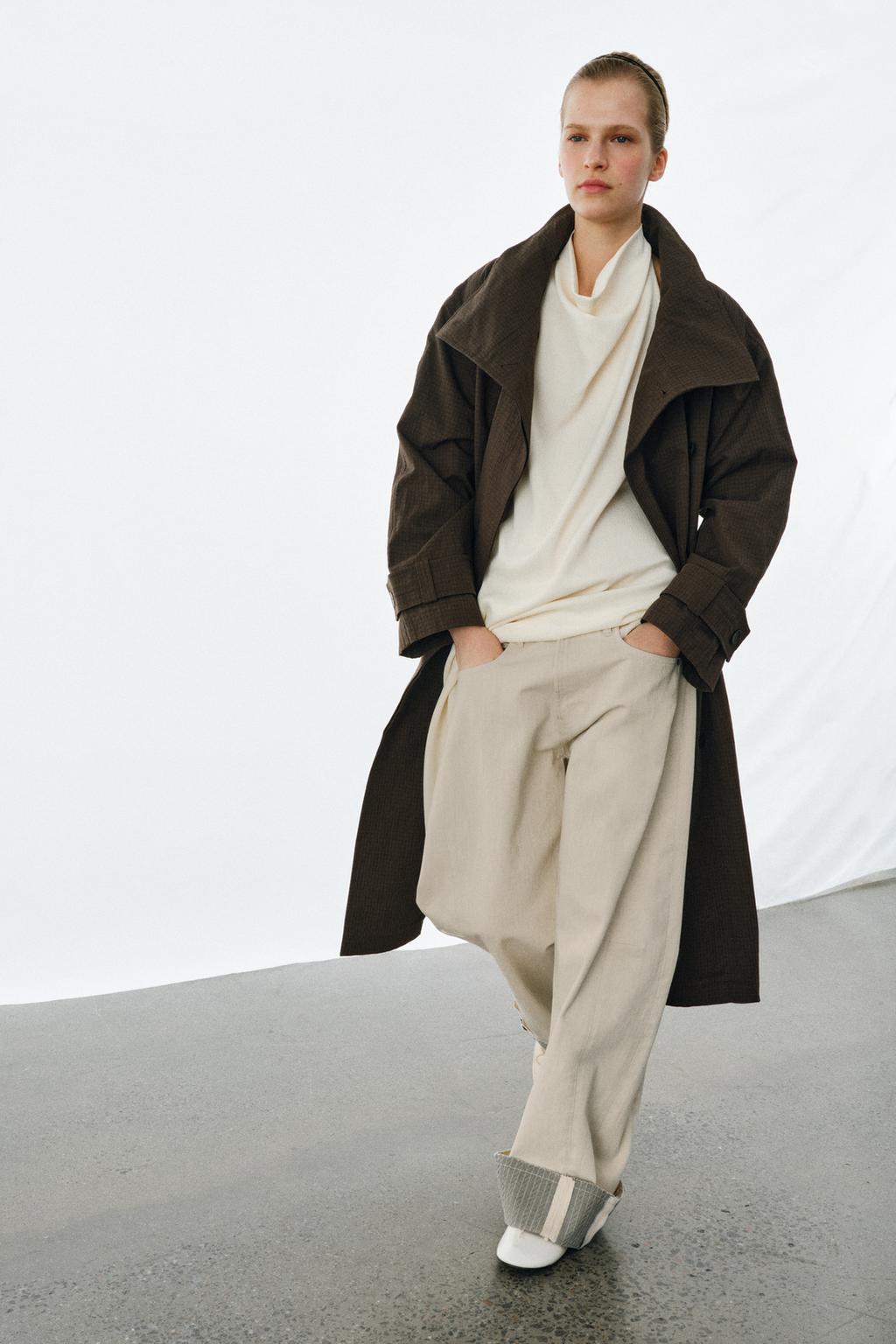 Zara Тренч оверсайз в клетку — коллекция zara «zw» - Цвет