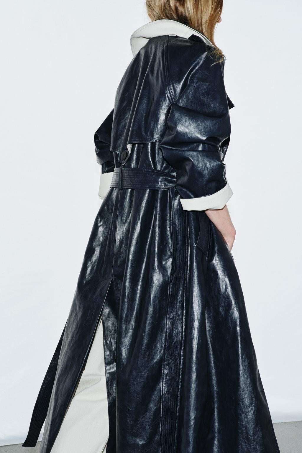 ТРЕНЧ ОВЕРСАЙЗ ИЗ ИСКУССТВЕННОЙ КОЖИ — ZW COLLECTION