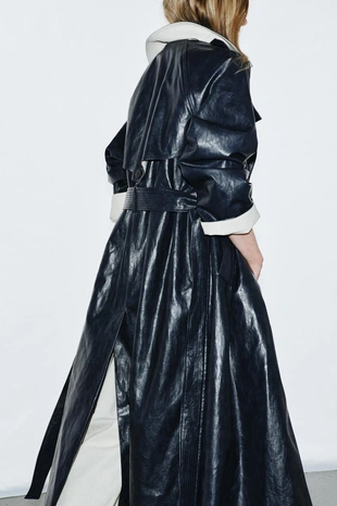 Тренч оверсайз из искусственной кожи — ZW COLLECTION- Заказать в России