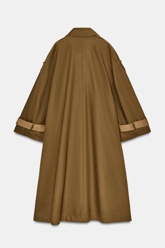 ДЛИННЫЙ КОМБИНИРОВАННЫЙ ТРЕНЧ — коллекция Zara «ZW»