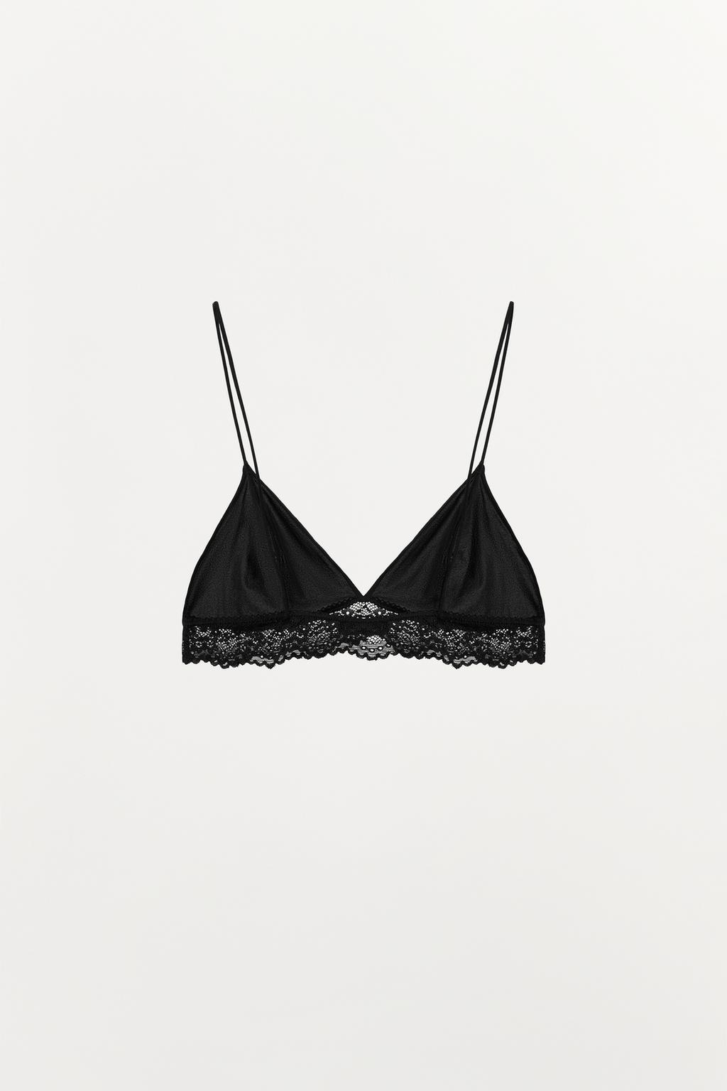 КРУЖЕВНОЙ БРАЛЕТТ С ТРЕУГОЛЬНЫМИ ЧАШКАМИ