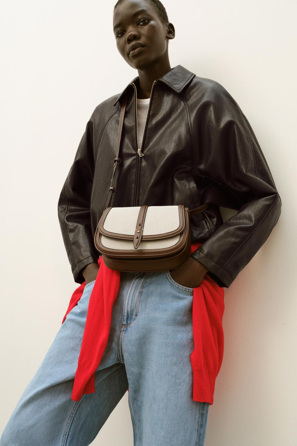 КОМБИНИРОВАННАЯ СУМКА С ПЛЕЧЕВЫМ РЕМНЕМ