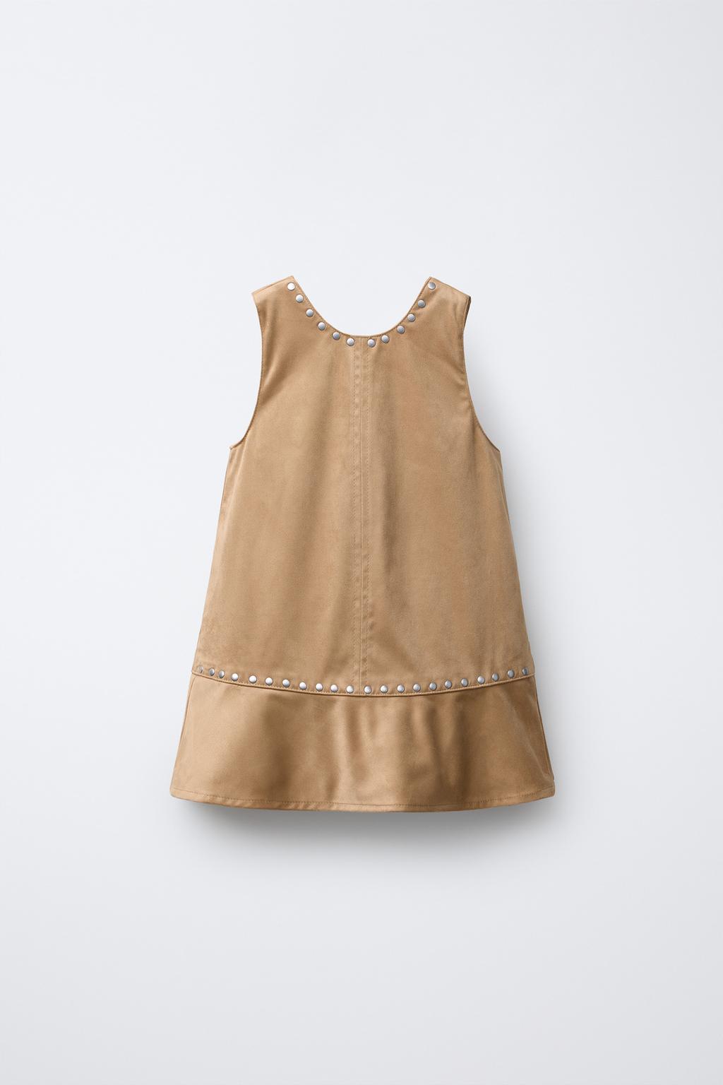 ПЛАТЬЕ ИЗ ИСКУССТВЕННОЙ ЗАМШИ С ЗАКЛЕПКАМИ