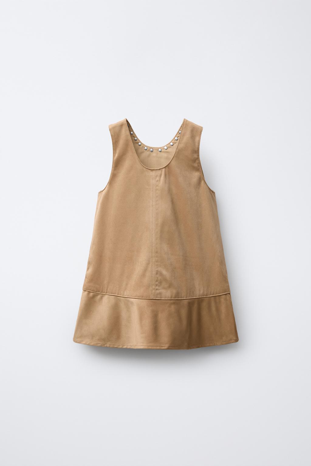 ПЛАТЬЕ ИЗ ИСКУССТВЕННОЙ ЗАМШИ С ЗАКЛЕПКАМИ