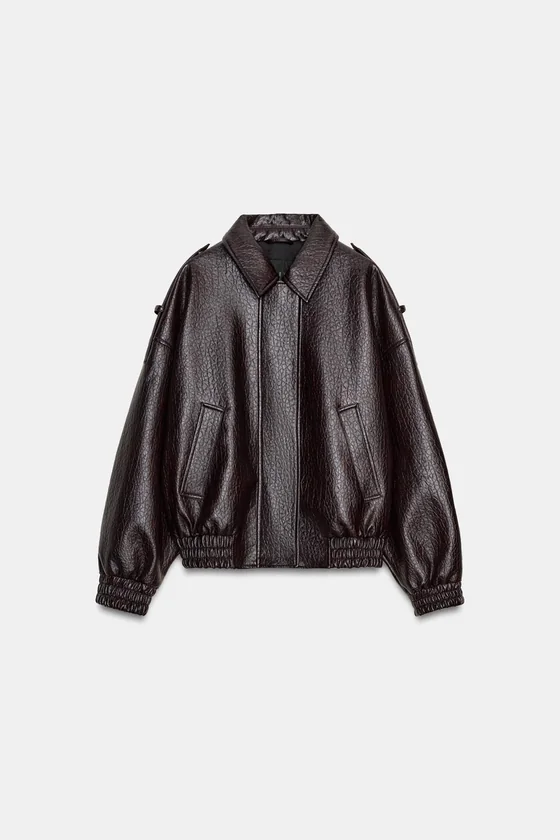 БОМБЕР ИЗ ИСКУССТВЕННОЙ КОЖИ — коллекция Zara «ZW»