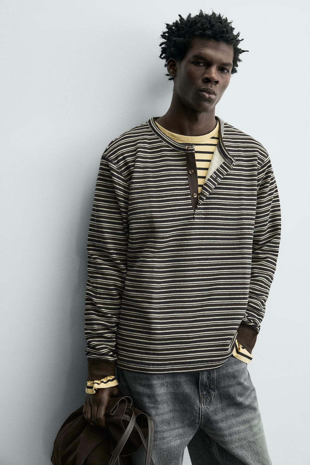 ФУТБОЛКА С ВОРОТНИКОМ НА ПУГОВИЦАХ В ПОЛОСКУ