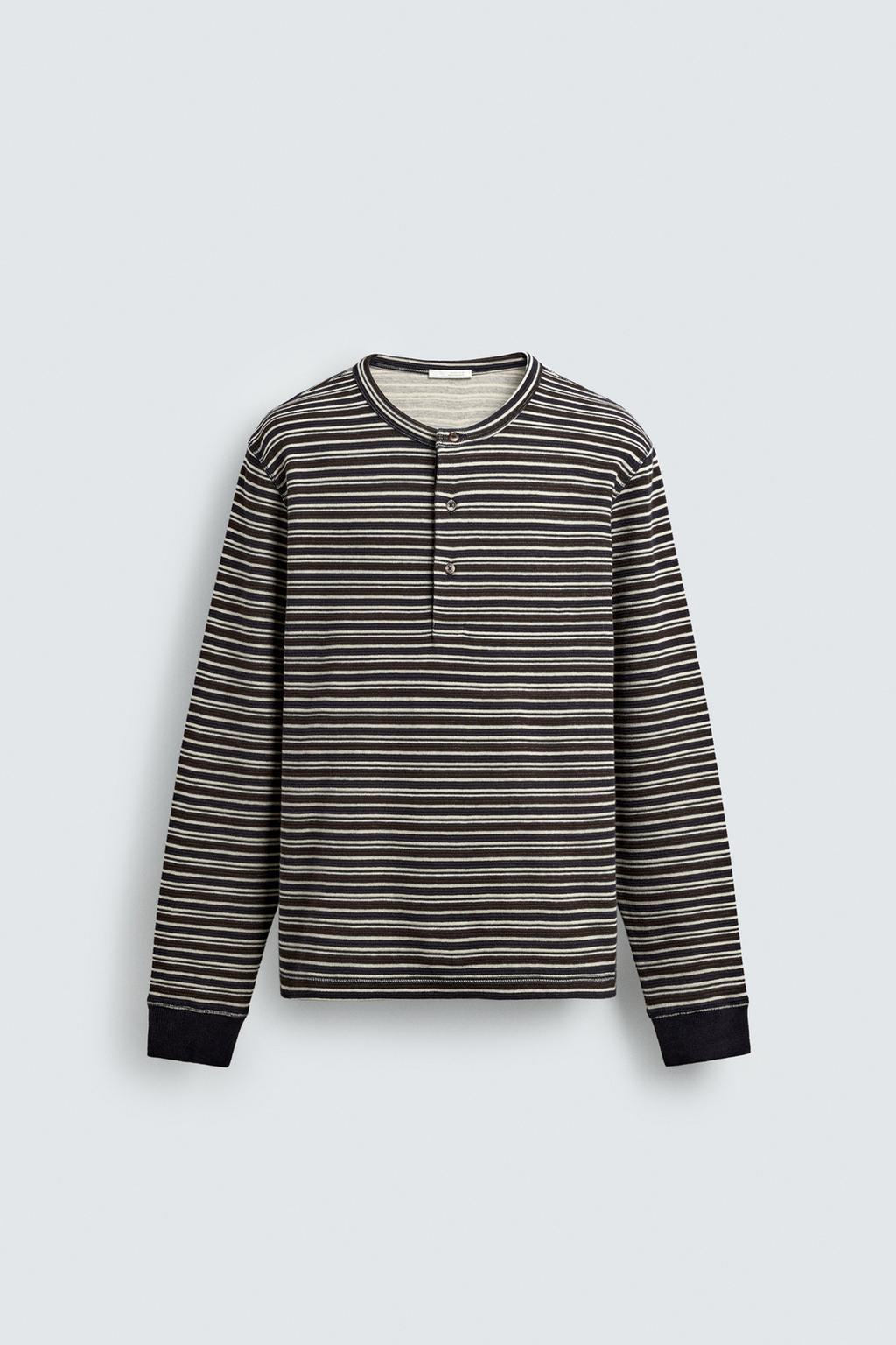 ФУТБОЛКА С ВОРОТНИКОМ НА ПУГОВИЦАХ В ПОЛОСКУ