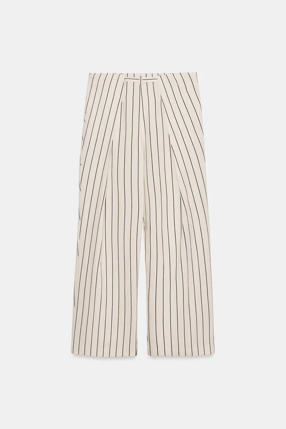 БРЮКИ В ПОЛОСКУ СО СКЛАДКАМИ — коллекция Zara «ZW»