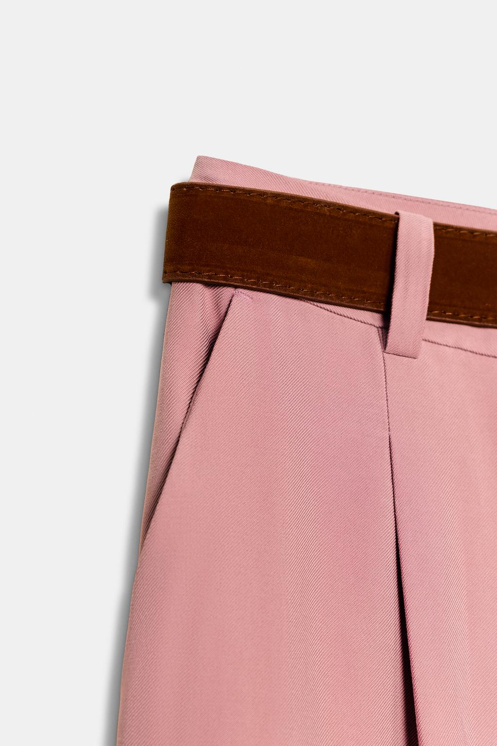 БРЮКИ С ЗАЩИПАМИ И РЕМНЕМ