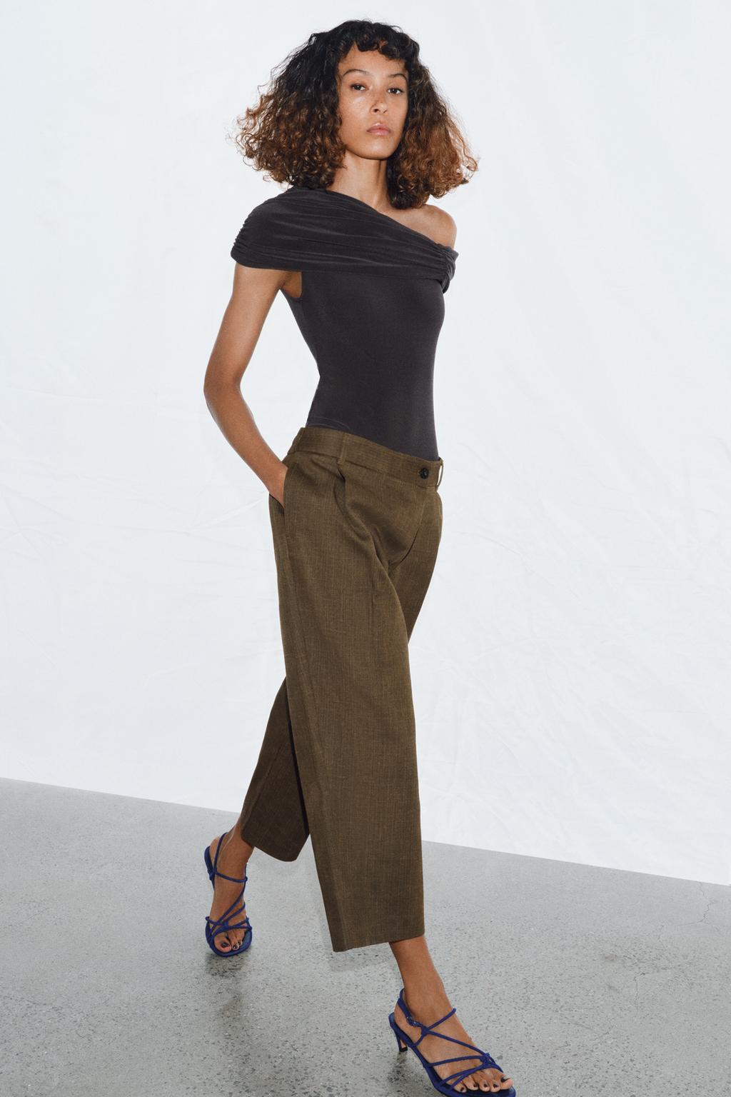 УКОРОЧЕННЫЕ БРЮКИ С ЗАЩИПАМИ — ZW COLLECTION