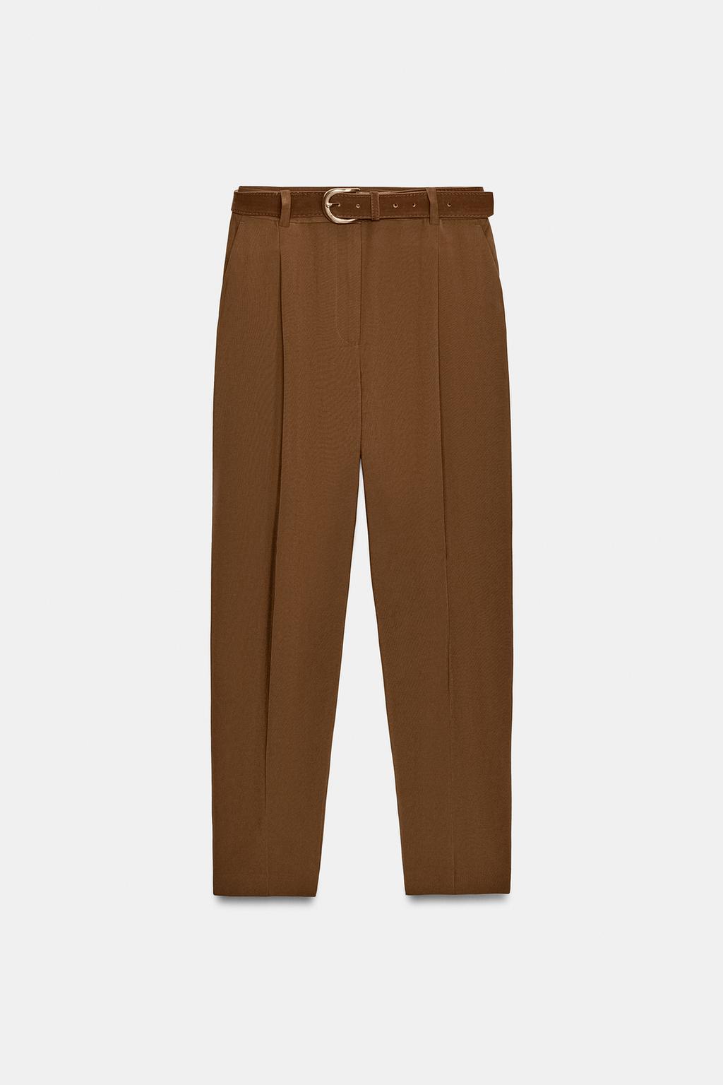 БРЮКИ С ЗАЩИПАМИ И РЕМНЕМ