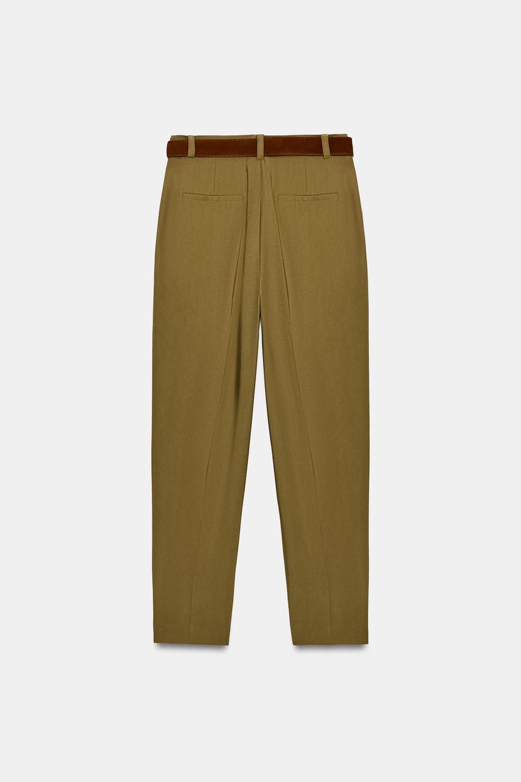 БРЮКИ С ЗАЩИПАМИ И РЕМНЕМ