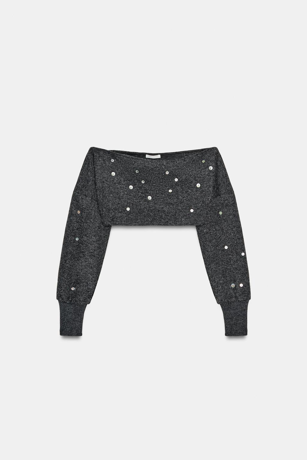 УКОРОЧЕННЫЙ ТОП ИЗ МЯГКОЙ ТКАНИ С ПУГОВИЦАМИ