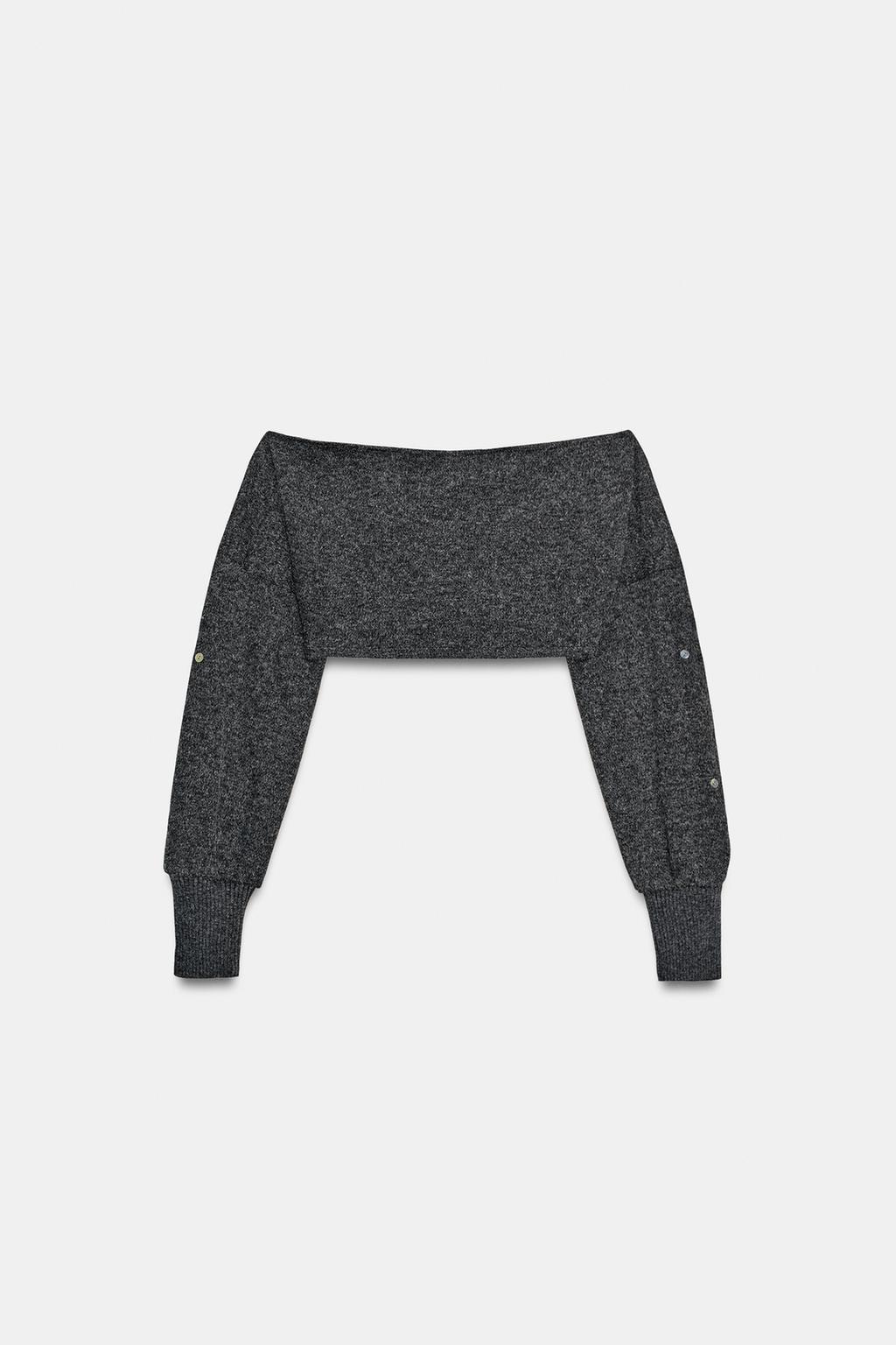 УКОРОЧЕННЫЙ ТОП ИЗ МЯГКОЙ ТКАНИ С ПУГОВИЦАМИ