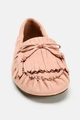 Кожаные лоферы с бахромой- Заказать в России