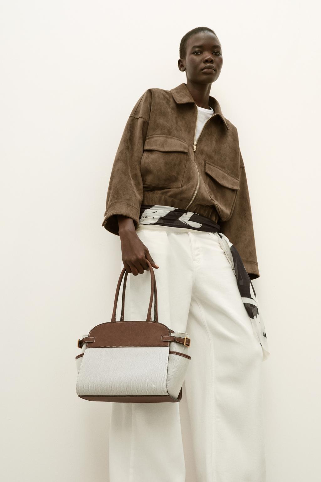 СУМКА С КОМБИНИРОВАННЫМИ ПРЯЖКАМИ