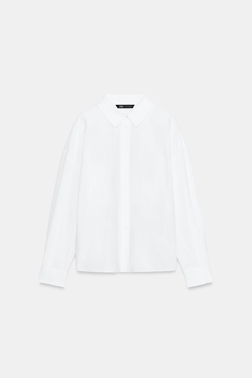 РУБАШКА ИЗ ПОПЛИНА С ЗАЩИПАМИ НА СПИНКЕ