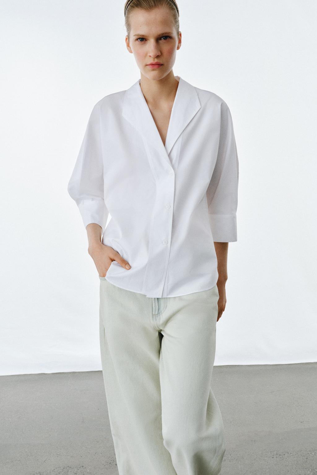 РУБАШКА С V-ОБРАЗНЫМ ВЫРЕЗОМ — ZW COLLECTION