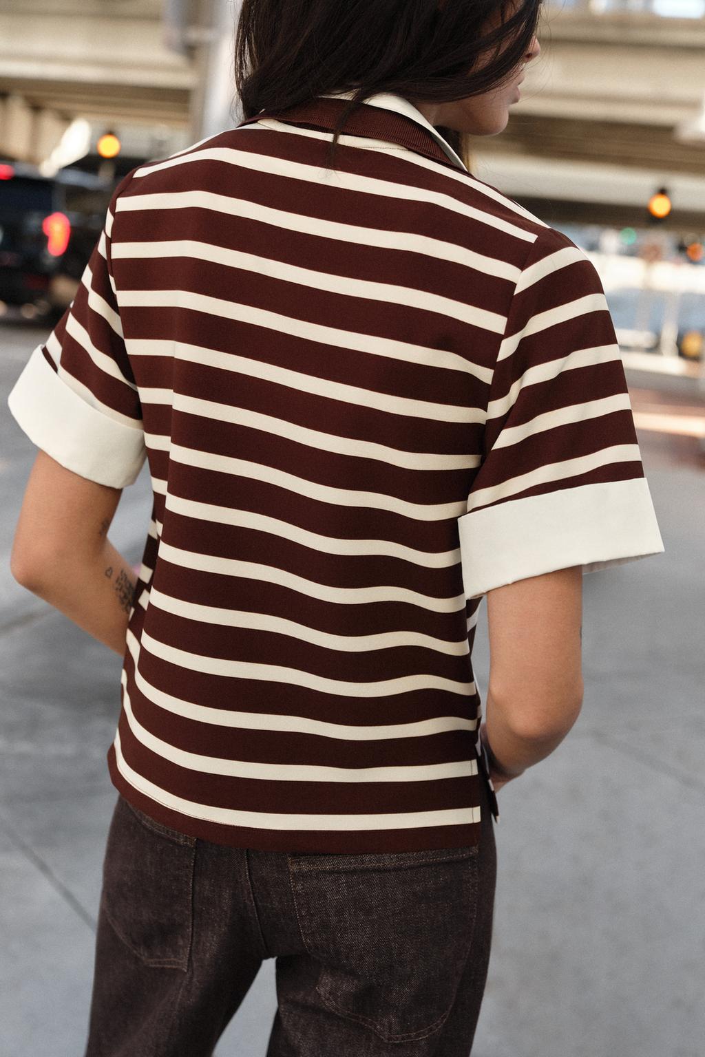 КОМБИНИРОВАННЫЙ ТОП ПОЛО В ПОЛОСКУ