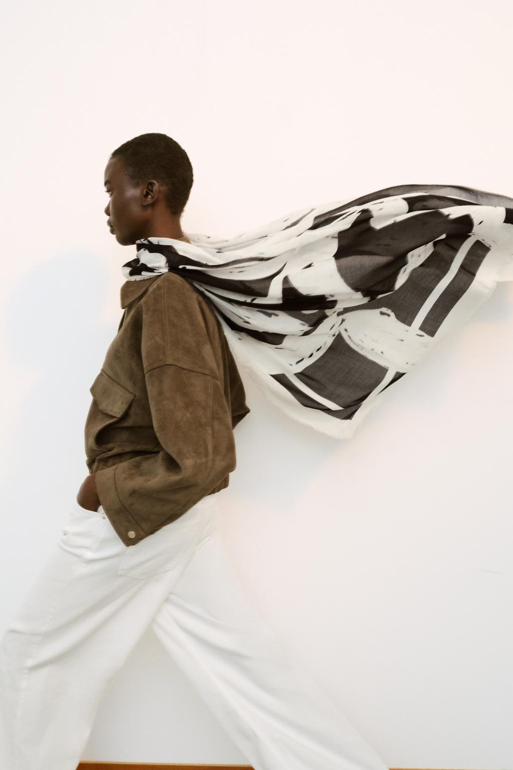 ШАРФ ИЗ МОДАЛА С ЦВЕТОЧНЫМ ПРИНТОМ