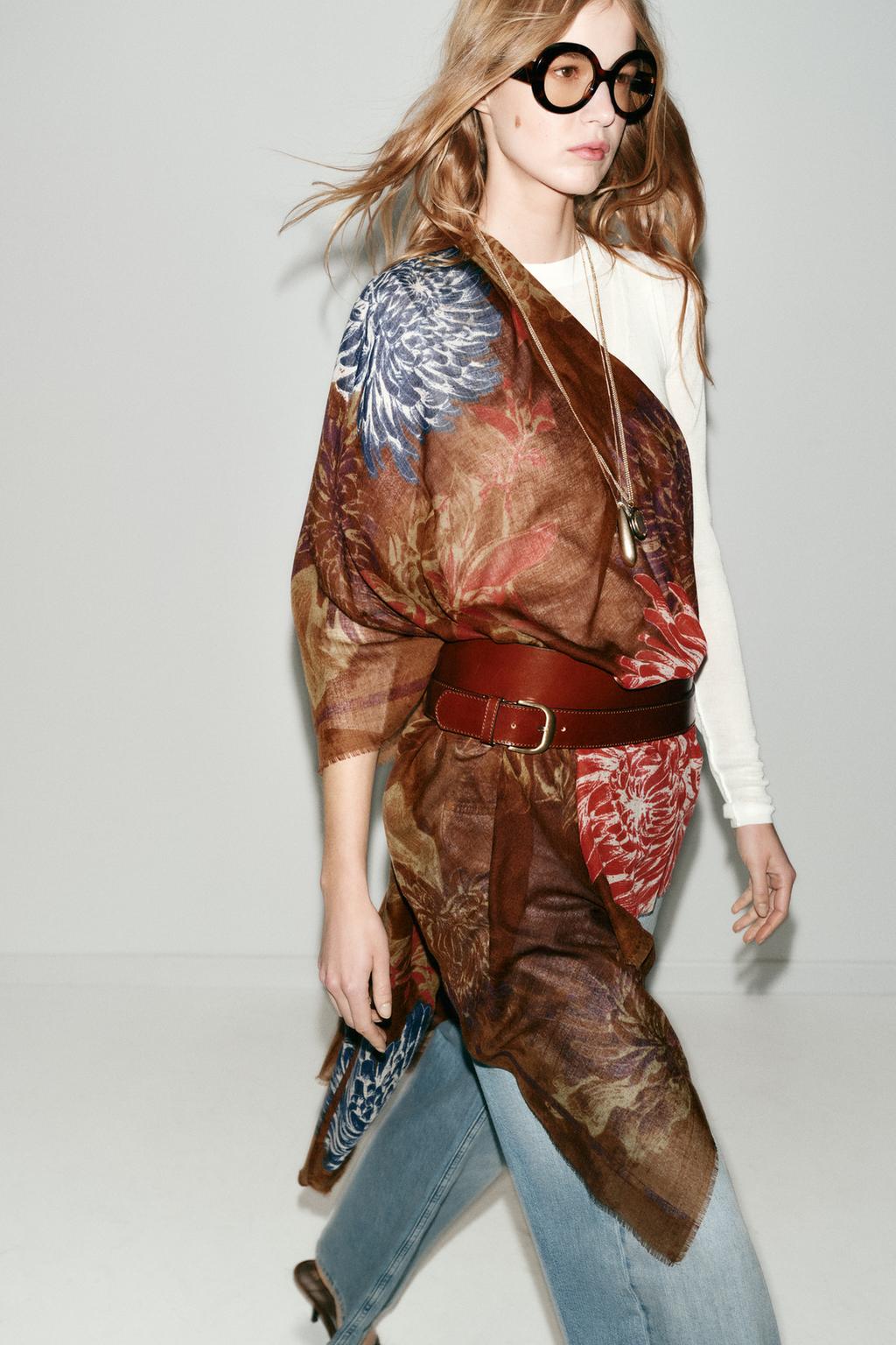 ШАРФ С ПРИНТОМ «ПИОНЫ»