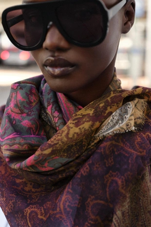 Шарф с принтом из смеси модала- Заказать в России