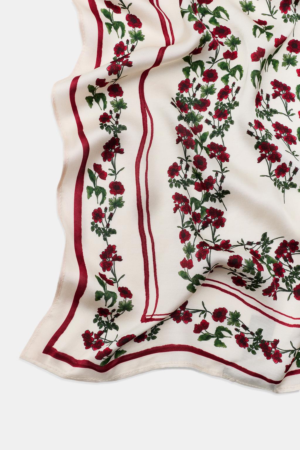 ШАРФ ИЗ 100% ВИСКОЗЫ С ЦВЕТОЧНЫМ ПРИНТОМ