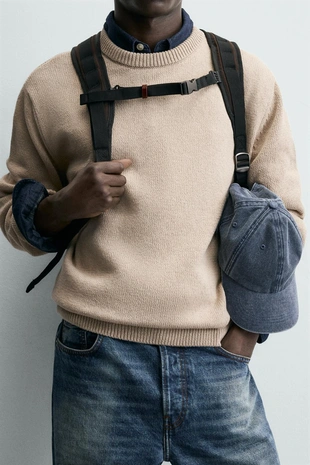 Свитер из рельефного хлопка- Заказать в России