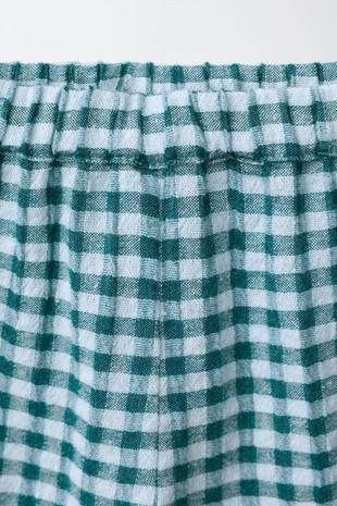 Брюки бэгги в клетку с текстурой- Заказать в России