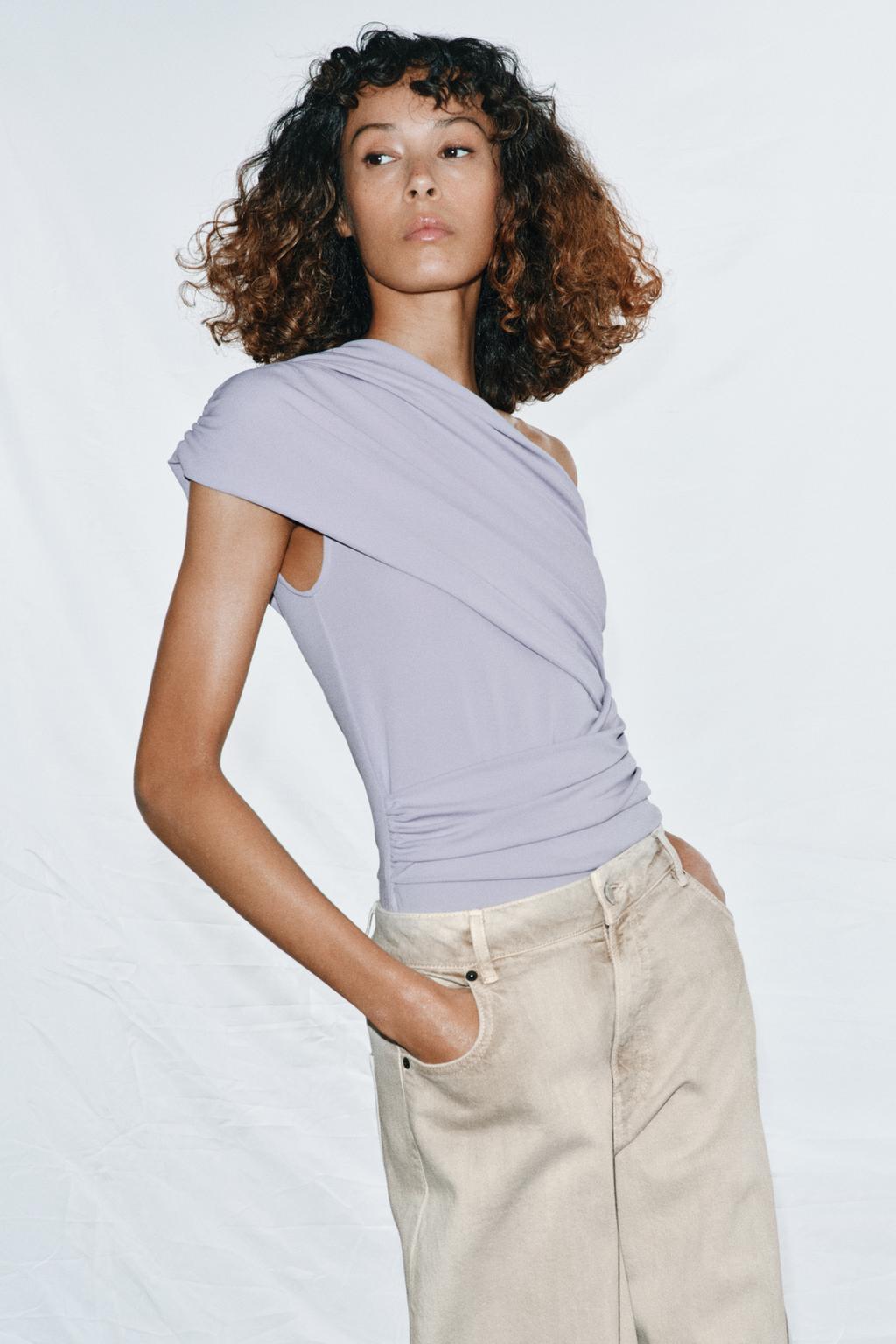 БОДИ АСИММЕТРИЧНОГО КРОЯ СО СБОРКАМИ